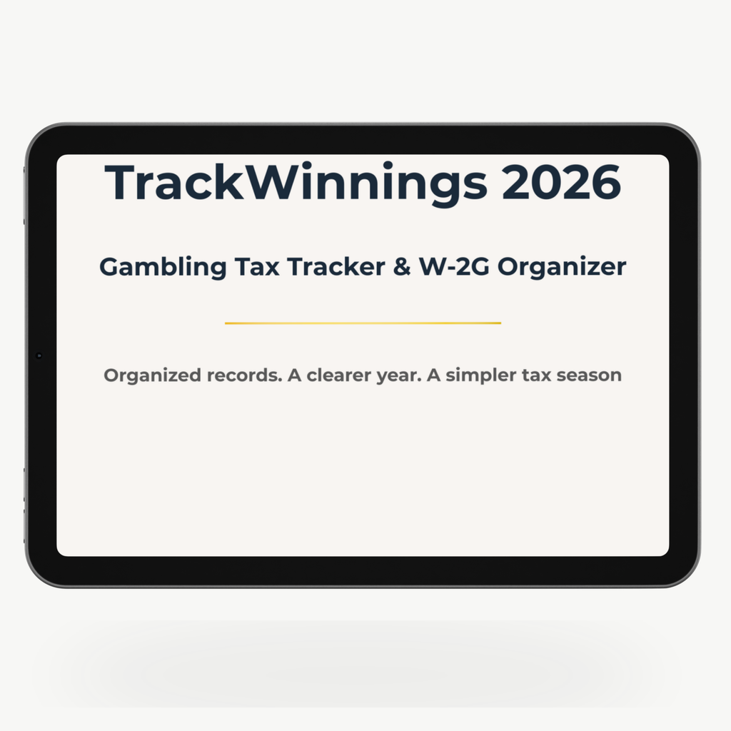 TrackWinnings 2026 – Gambling Tax Tracker & W-2G Organizer